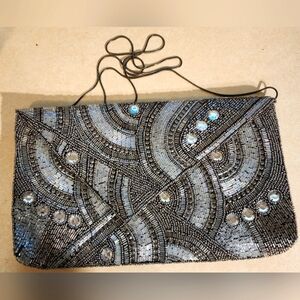AKIRA black label beaded embellished clutch